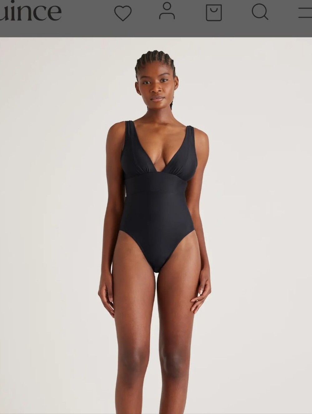 Quince Italian Plunge One-Piece Swimsuit